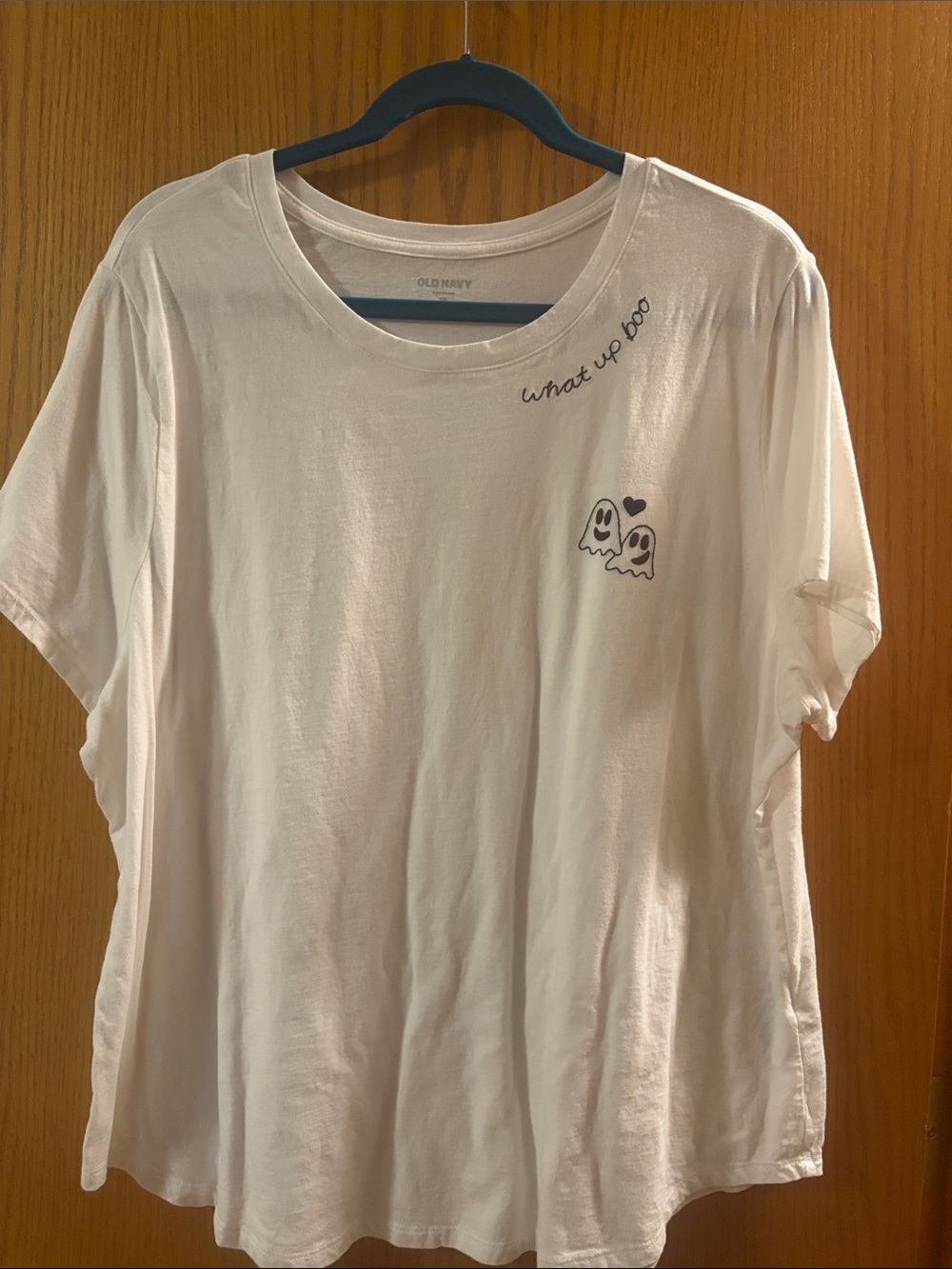Old Navy Cream Short-Sleeve Tee with 'What Up Boo' Ghost Graphic